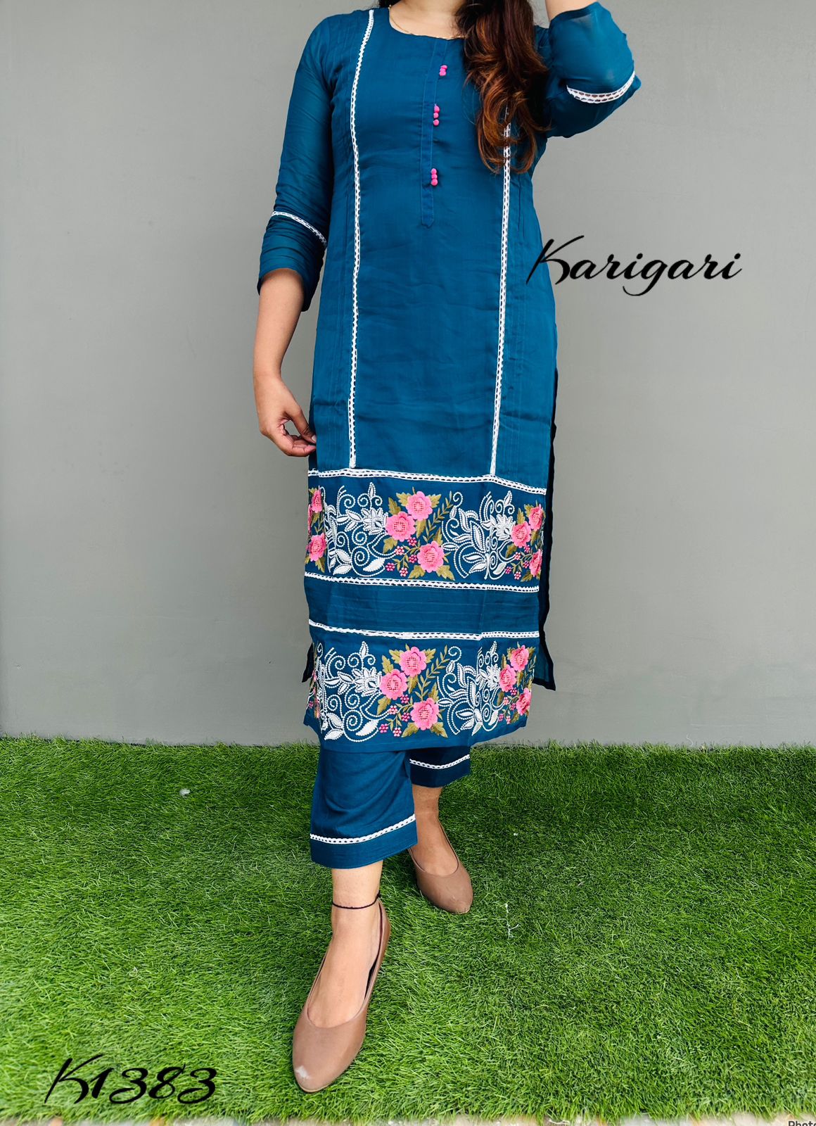 karigari by DKH k1383 Premium pure organza 3 pc suit set