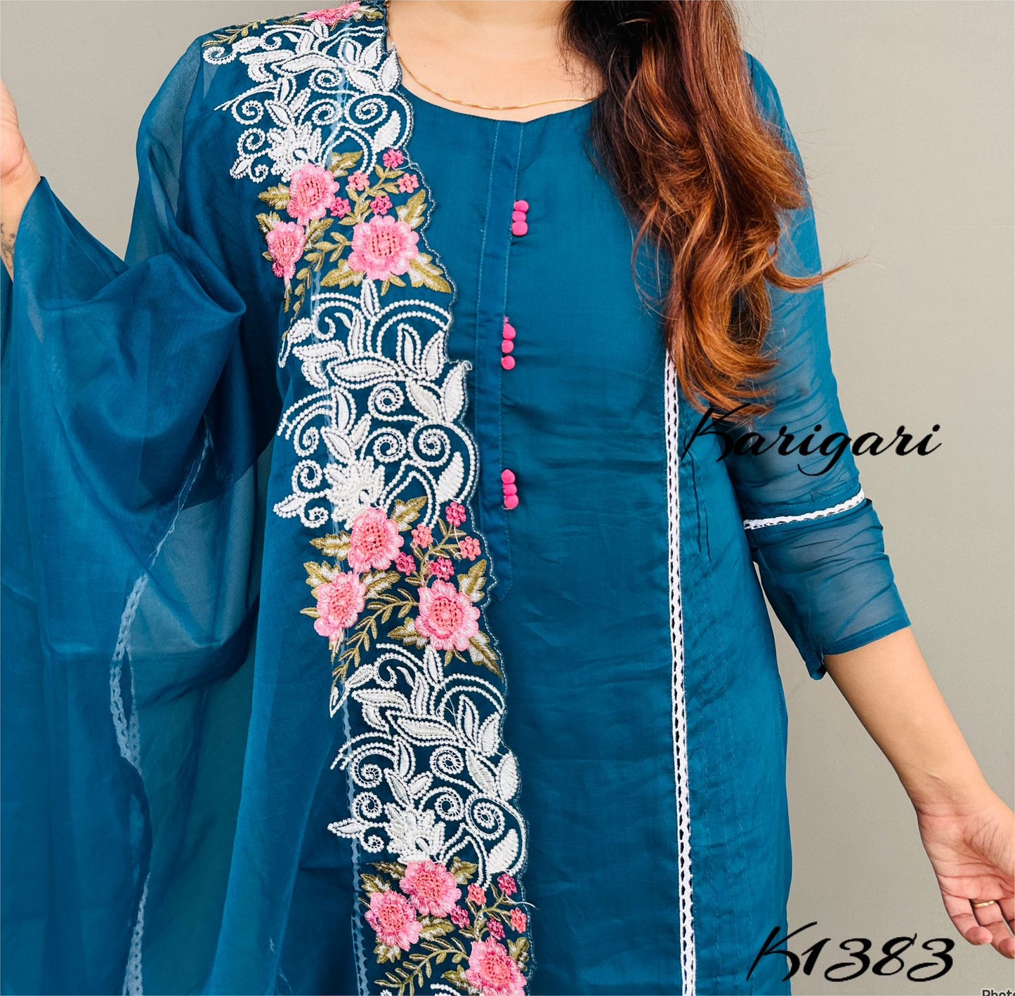 karigari by DKH k1383 Premium pure organza 3 pc suit set