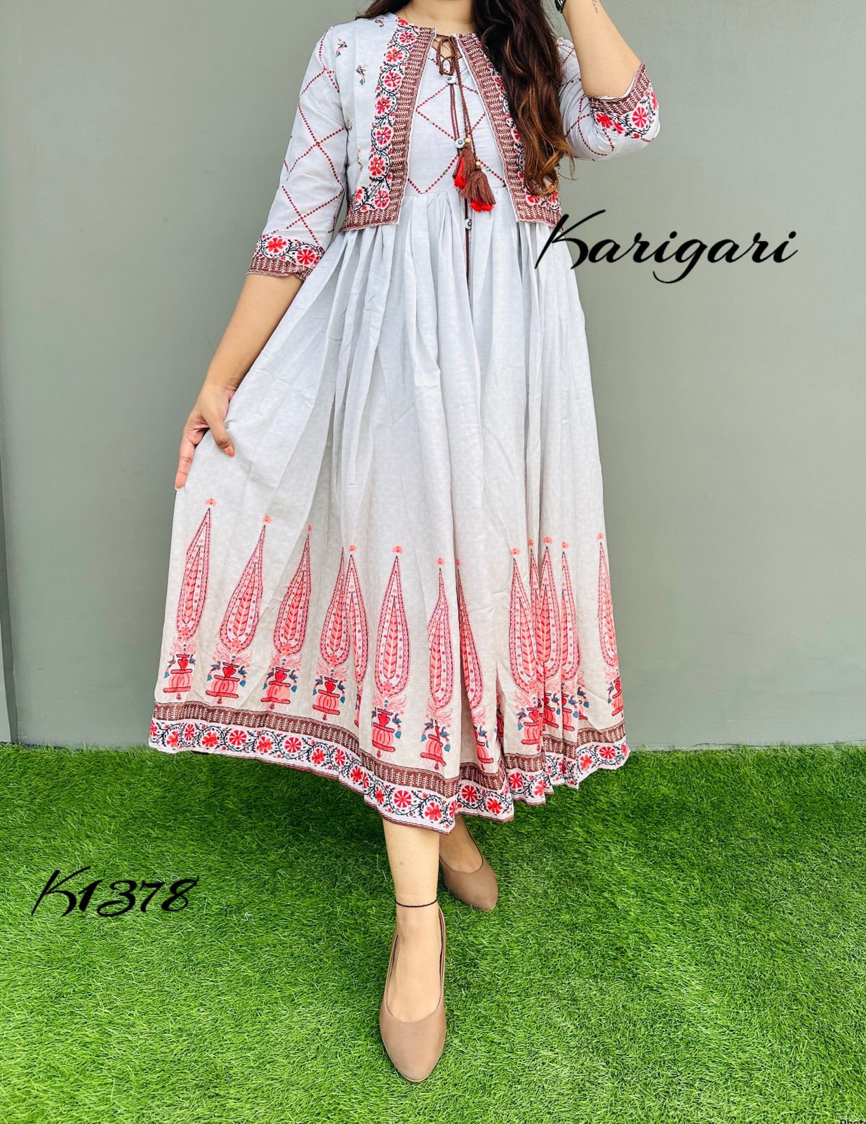 Karigari by DKH k1378 Premium modal fabric beautifully printed flare gown