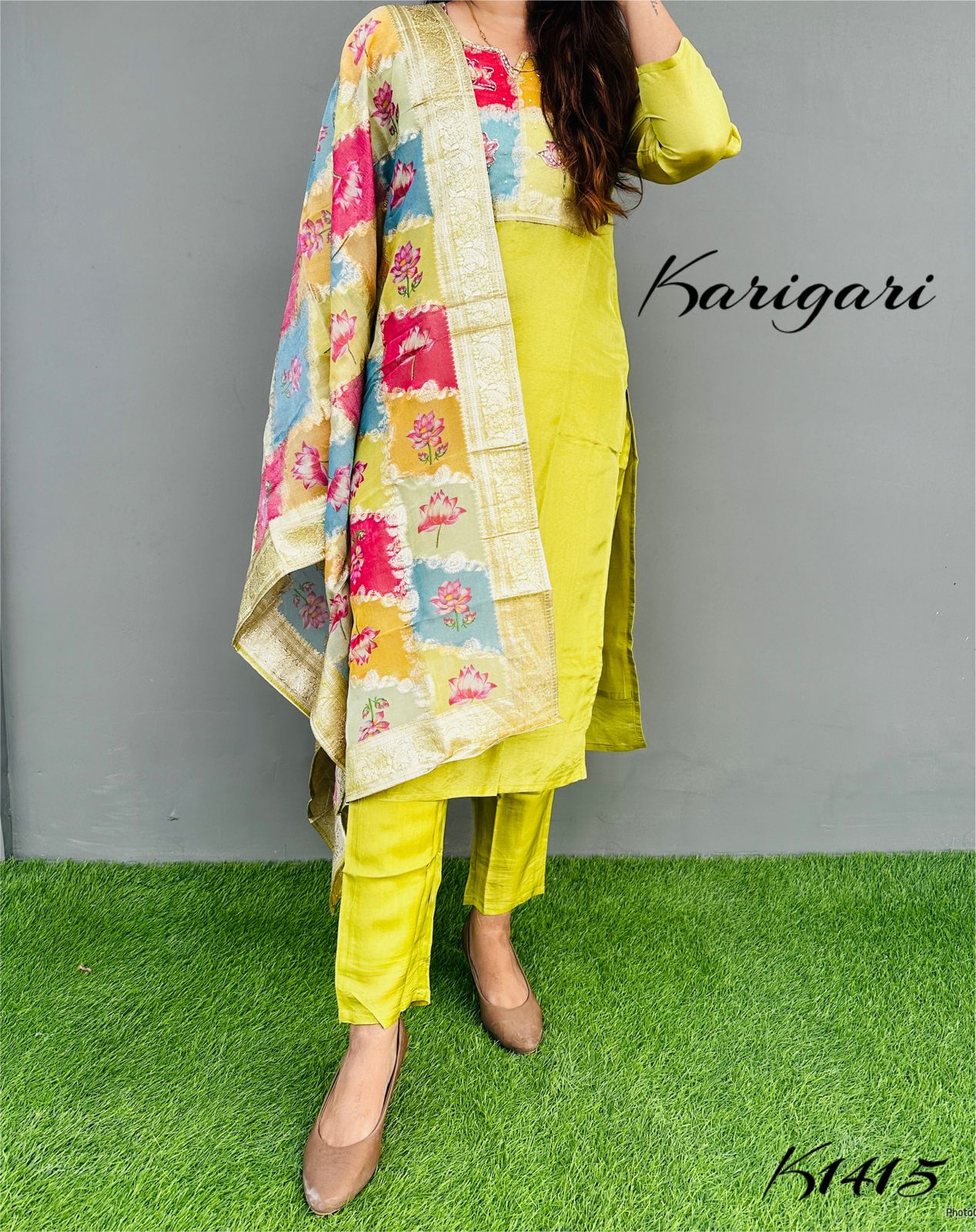 k1415 Pure Banarasi Tissue silk love Premium pure tissue Banarasi silk 3 pc suit