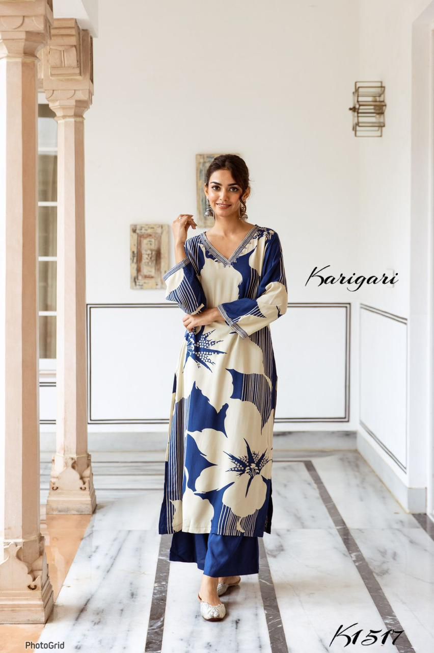 karigari by Dkh k1517 Premium German rayon 2 pc plazzo set