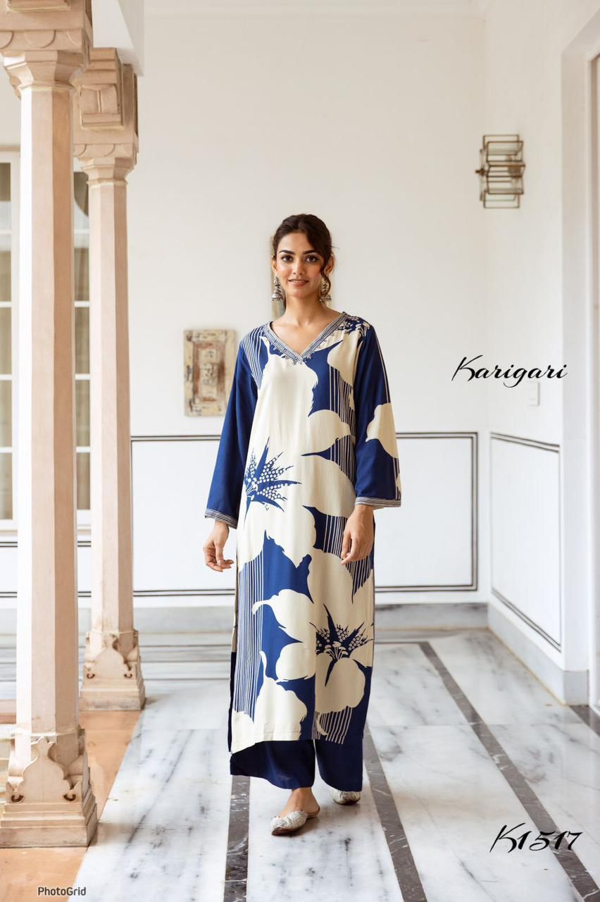 karigari by Dkh k1517 Premium German rayon 2 pc plazzo set