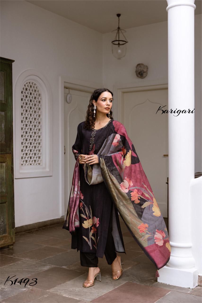 karigari by DKH k1493 Premium modal muslin 3 pc suit set