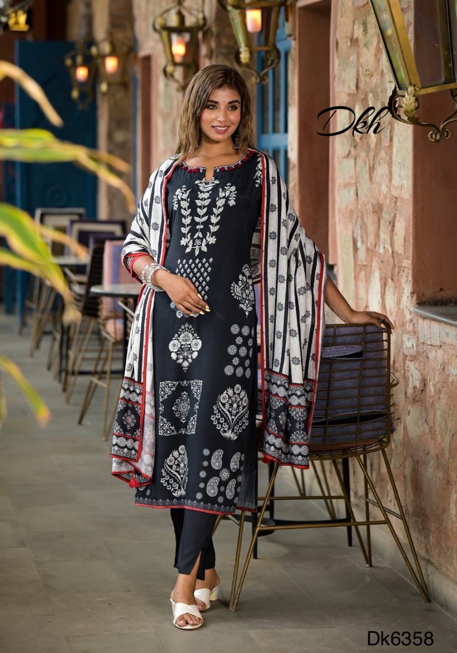 DKH Dk6358 Premium heavy muslin 3 pc suit set..