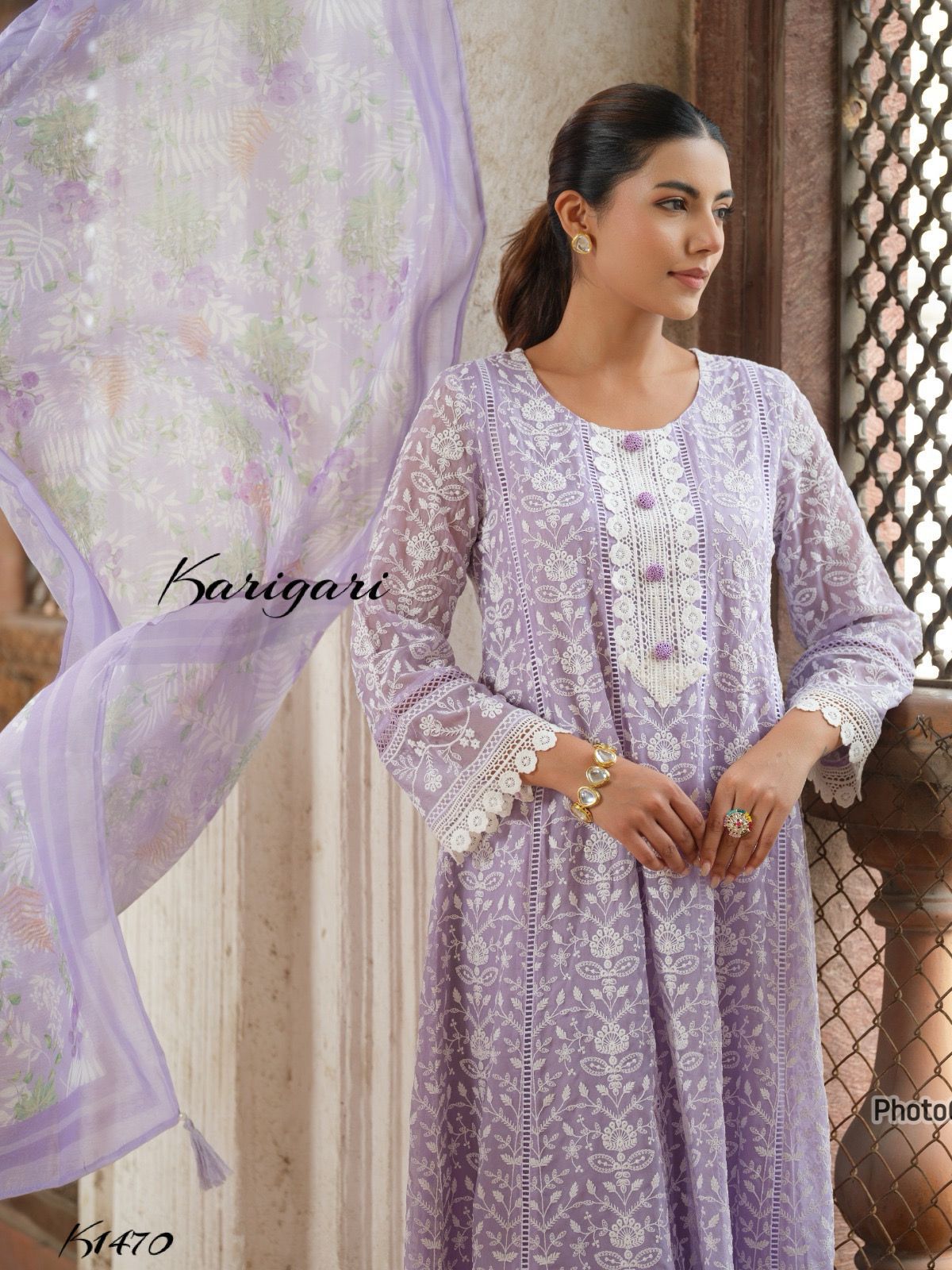karigari by DKH k1470 Premium organza 3 pc suit set
