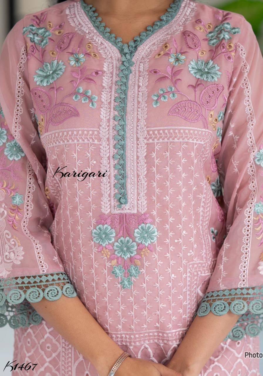 karigari by DKH K1467 Premium organza 3 pc suit set