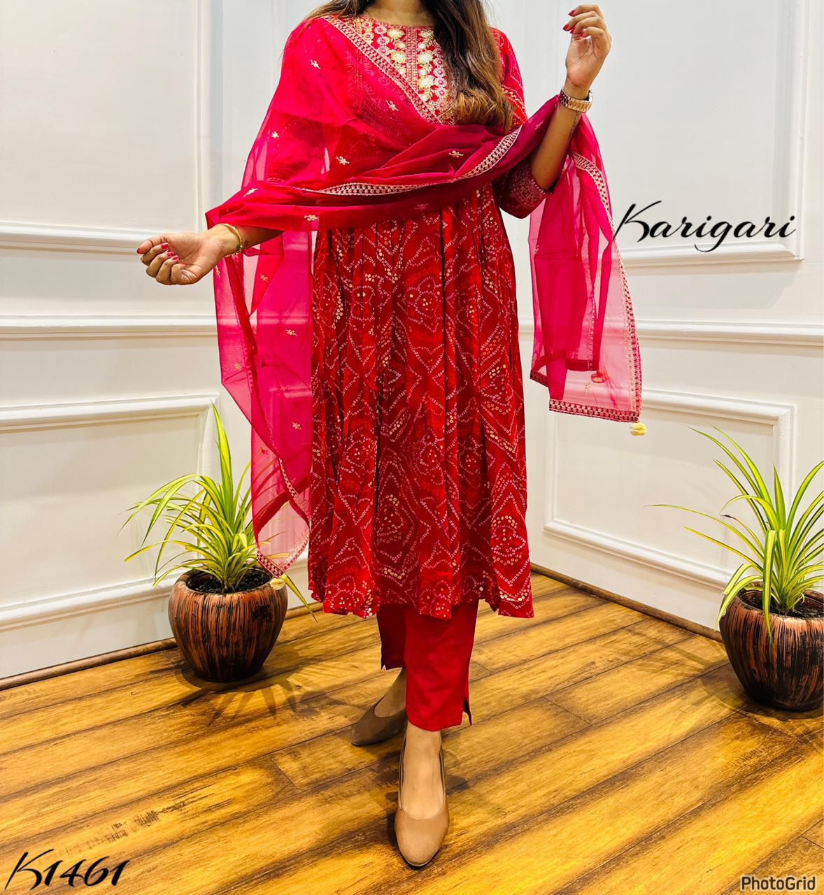 karigari by DKH k1461 Premium heavy rayon 3 pc suit set