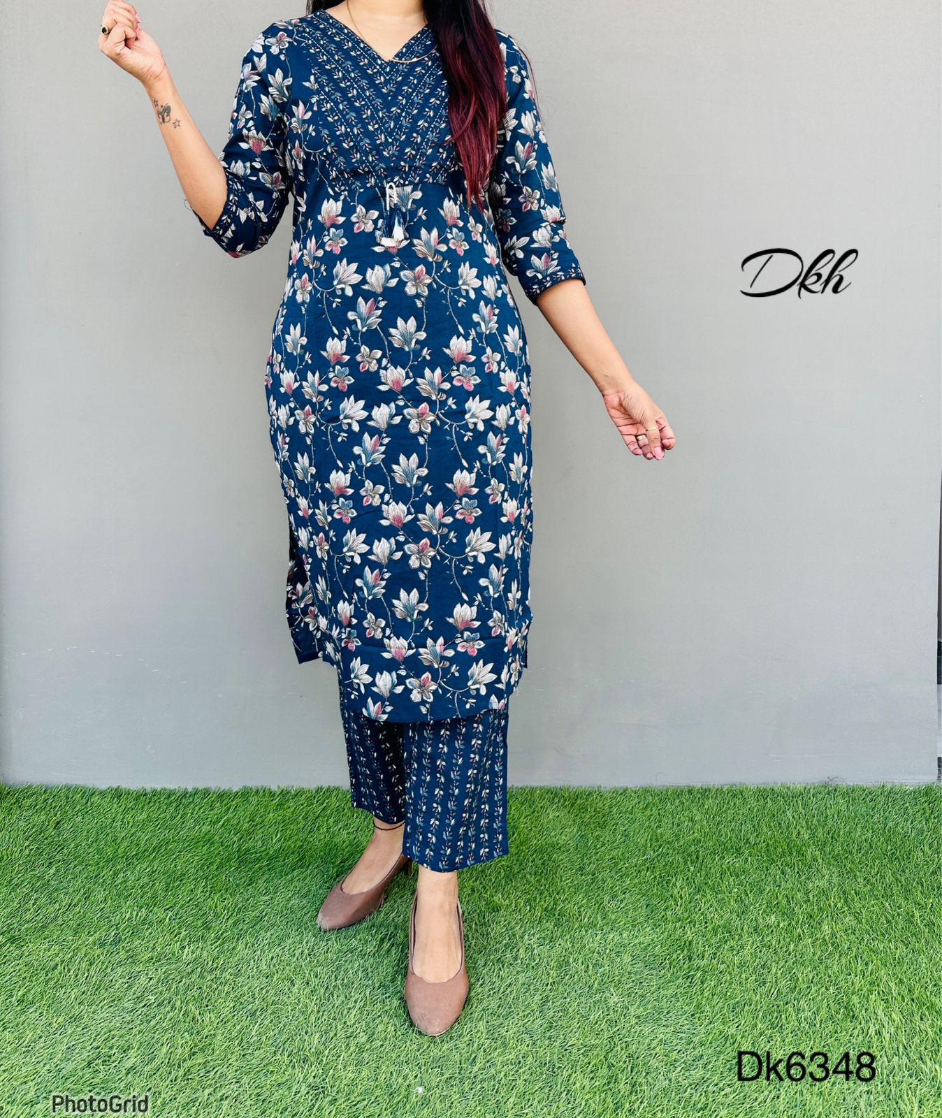 DKH Dk6348 Premium cotton printed 3 pc suit set
