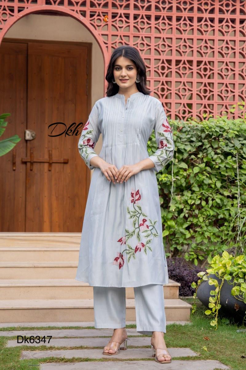 DKH Dk6347 Premium roman silk 2 pc coord set
