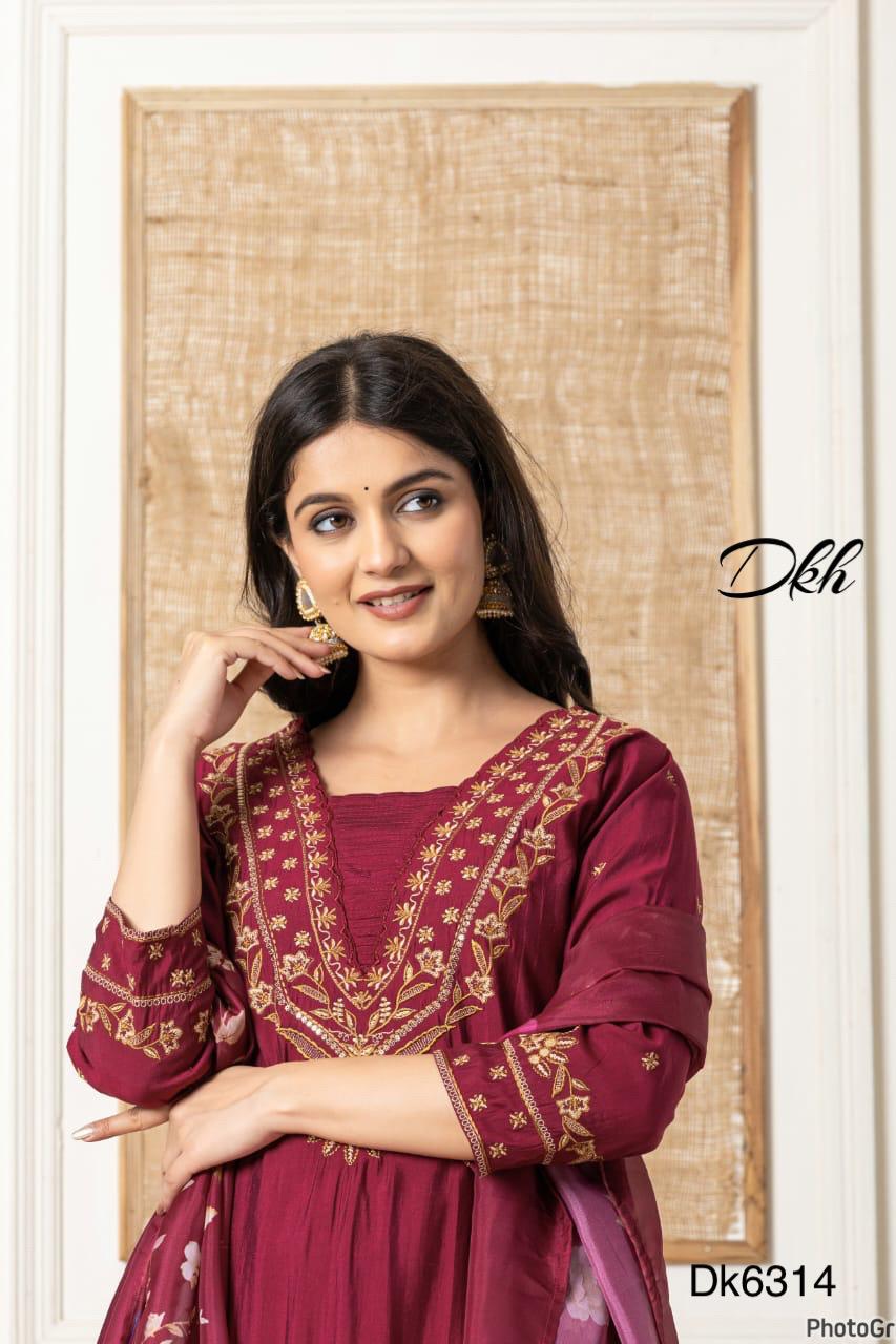 Dkh Dk6314 Premium roman silk 3 pc suit set