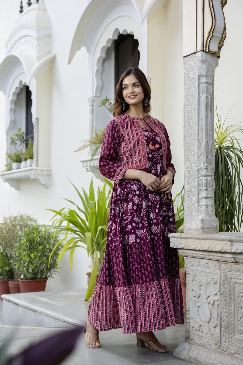 DKH Dk6280 Premium cotton tier pattern gown