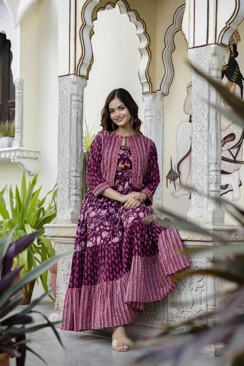 DKH Dk6280 Premium cotton tier pattern gown