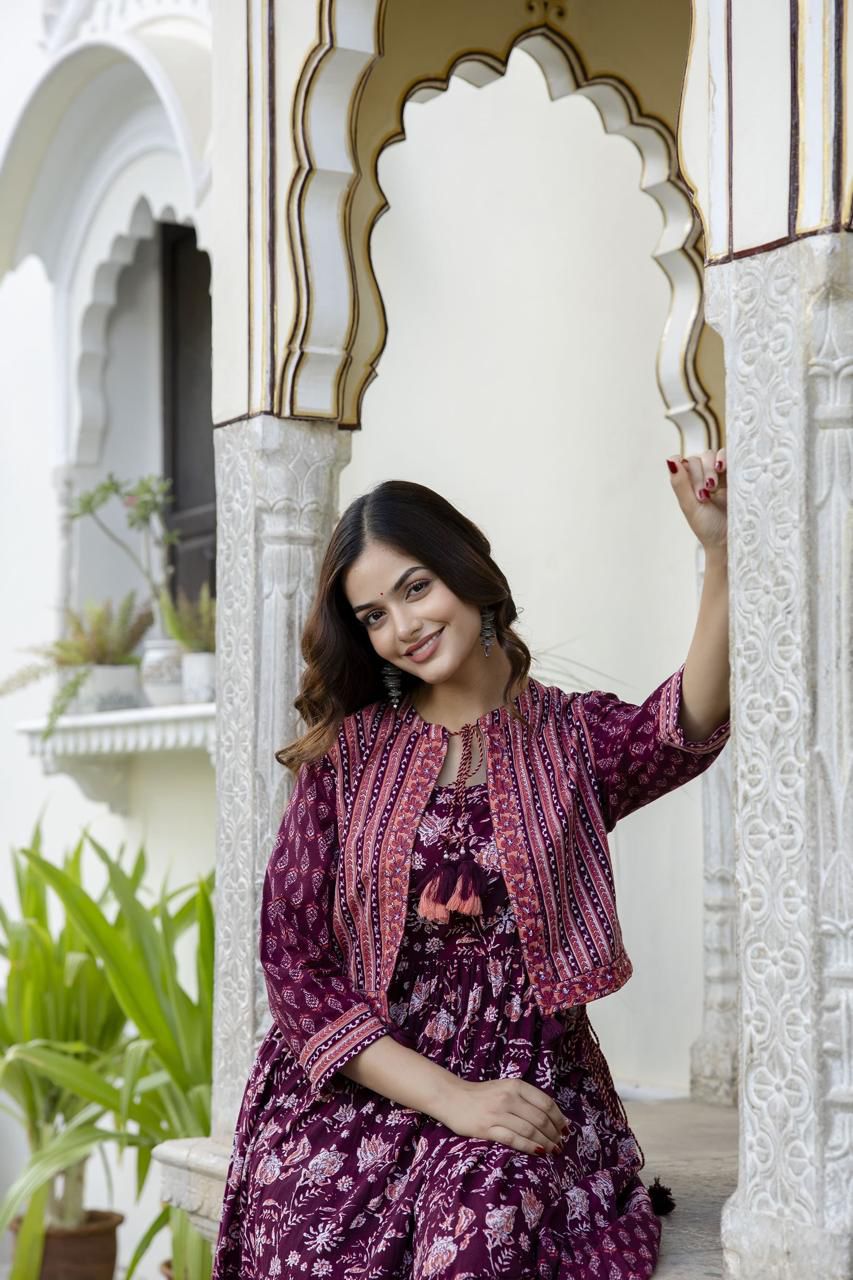 DKH Dk6280 Premium cotton tier pattern gown