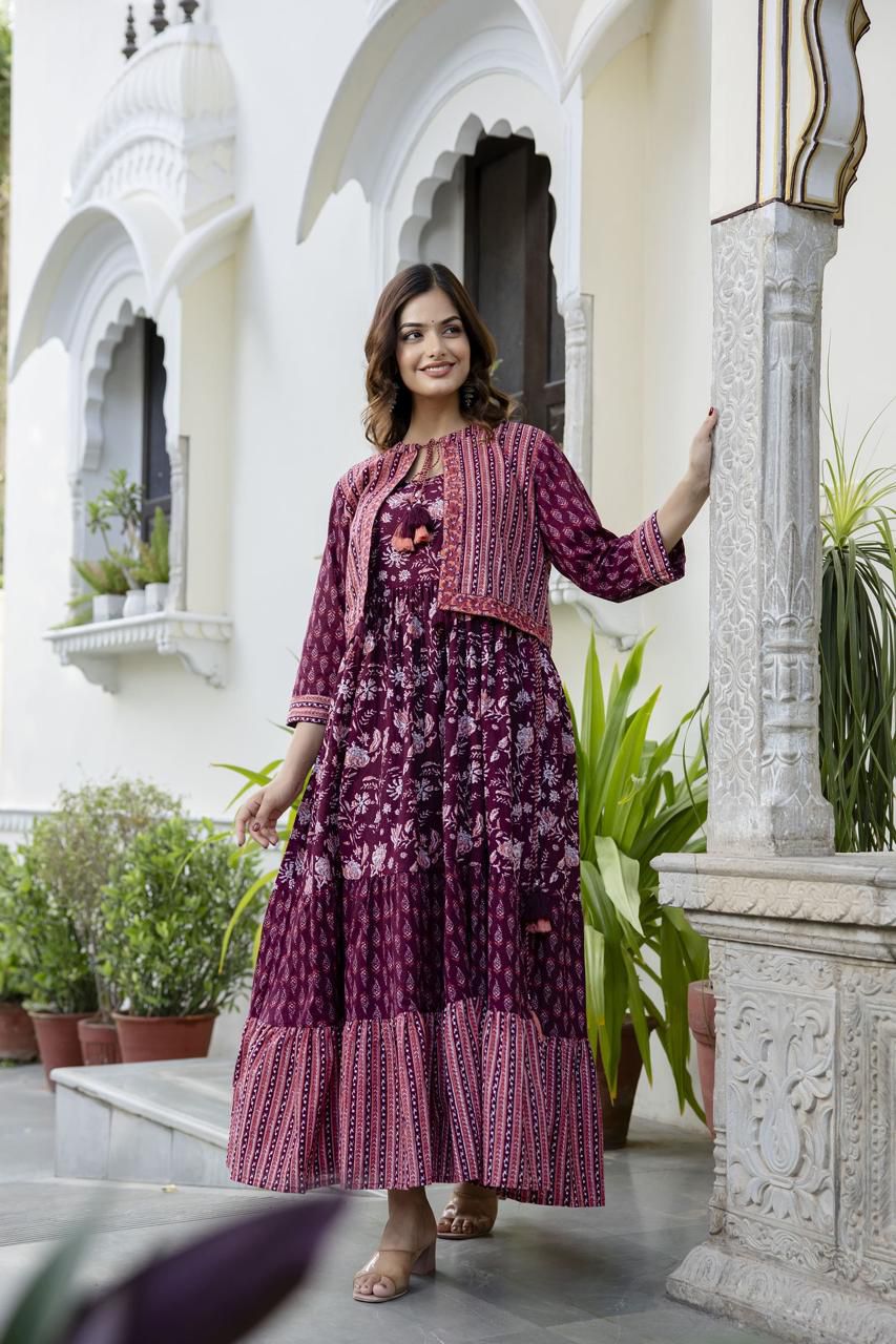 DKH Dk6280 Premium cotton tier pattern gown