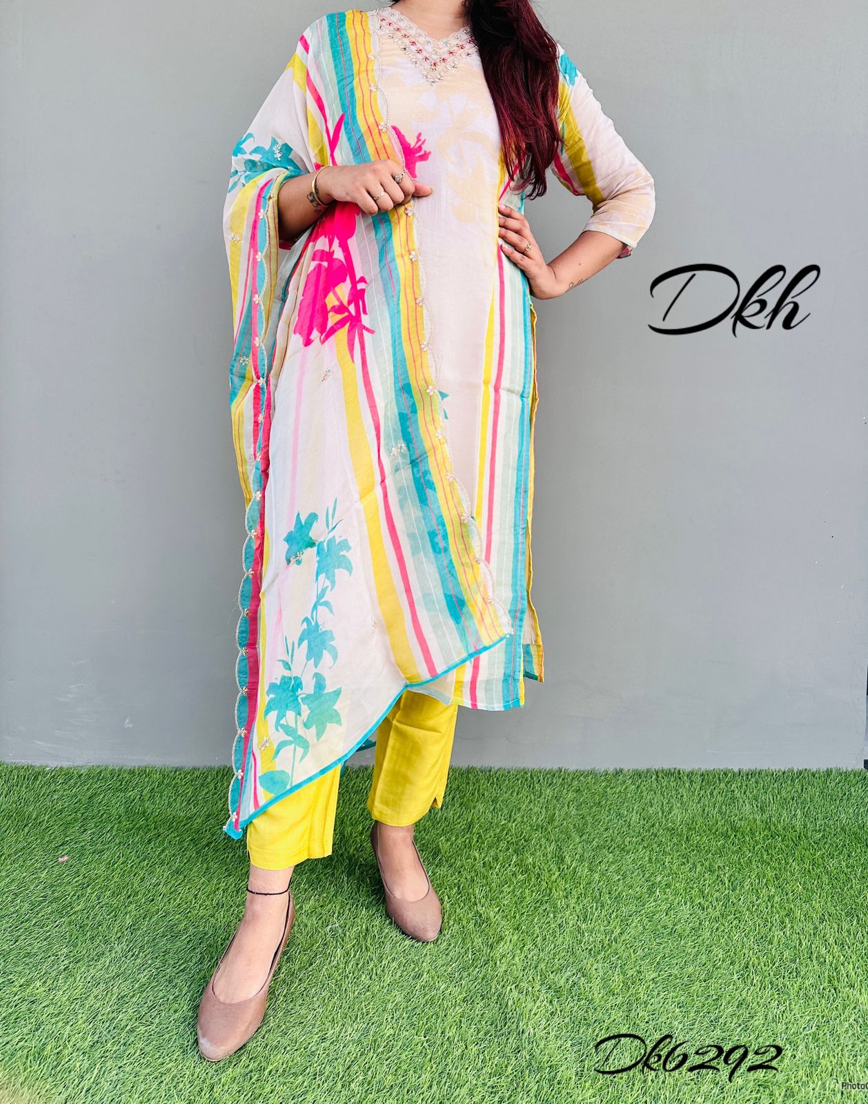 DkH Dk6292 Premium pure organza 3 pc suit set