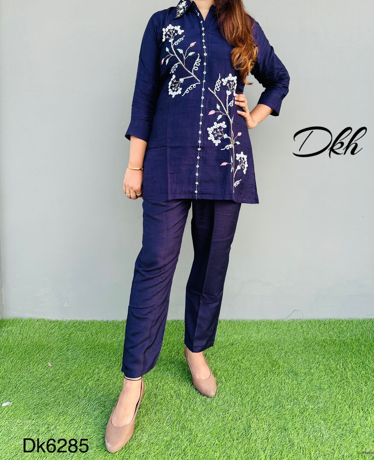 DKH Dk6285 Premium silk 2 pc coord set