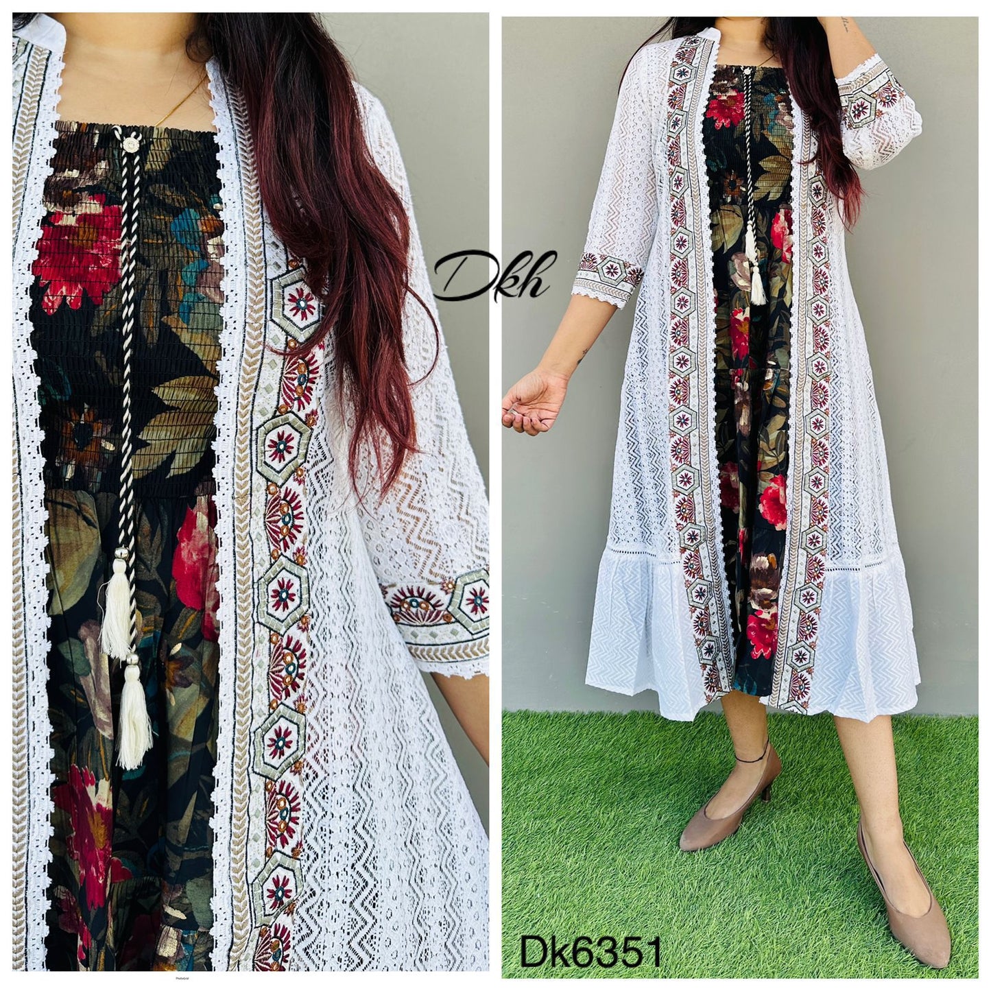 DKH Dk6351 Premium cotton 2 pc shrug set