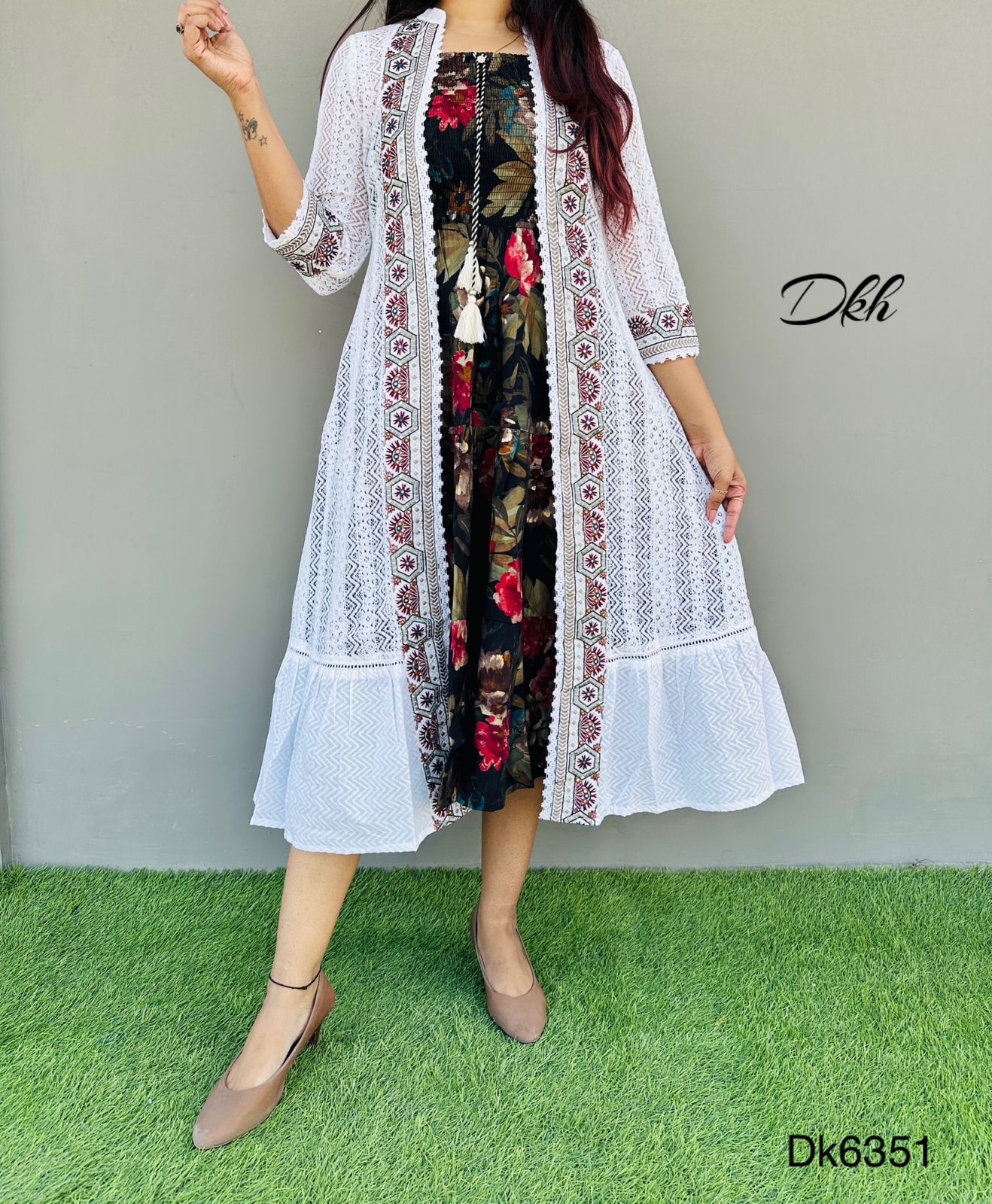 DKH Dk6351 Premium cotton 2 pc shrug set
