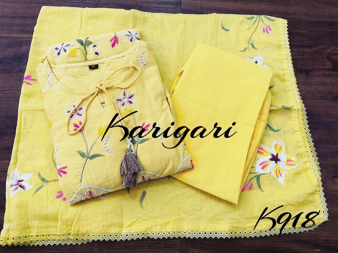 Karigari by Dkh K918 Premium mul cotton 3 pcs suit set