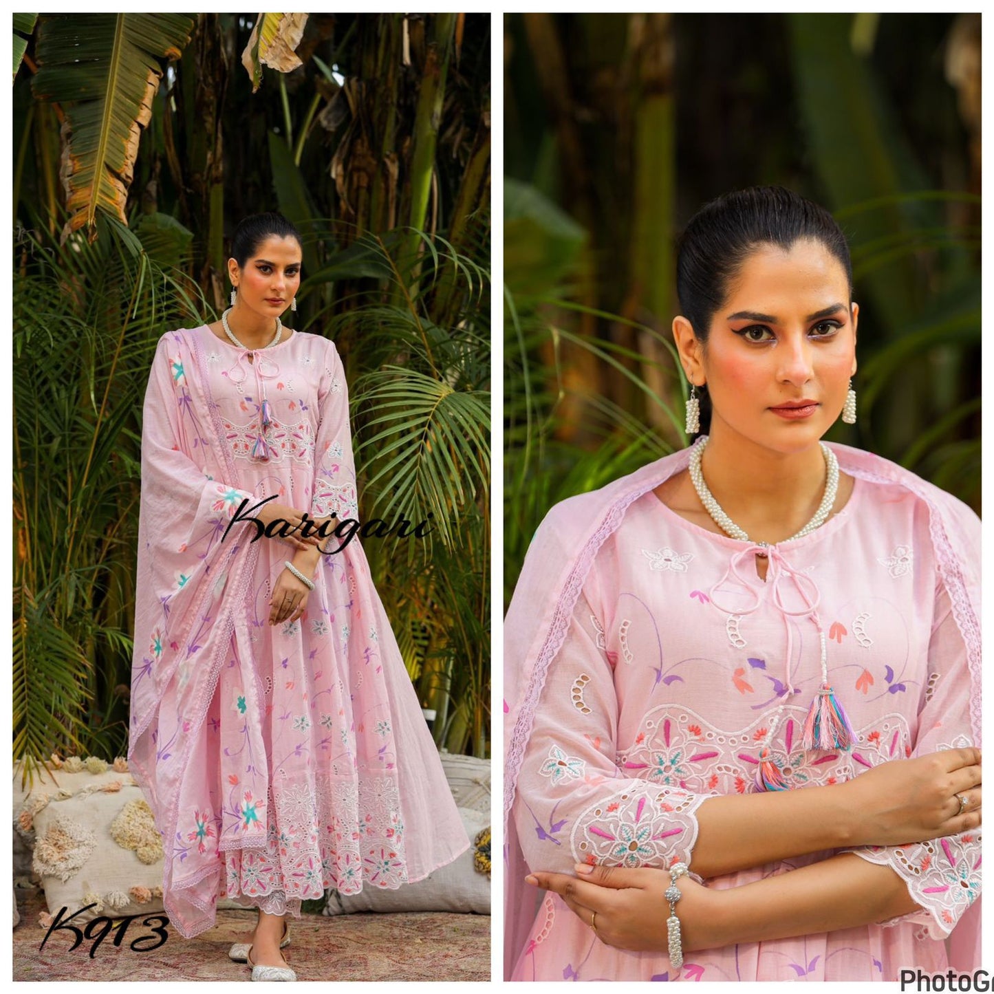 Karigari by Dkh K913 Premium mul cotton 3 pcs suit set