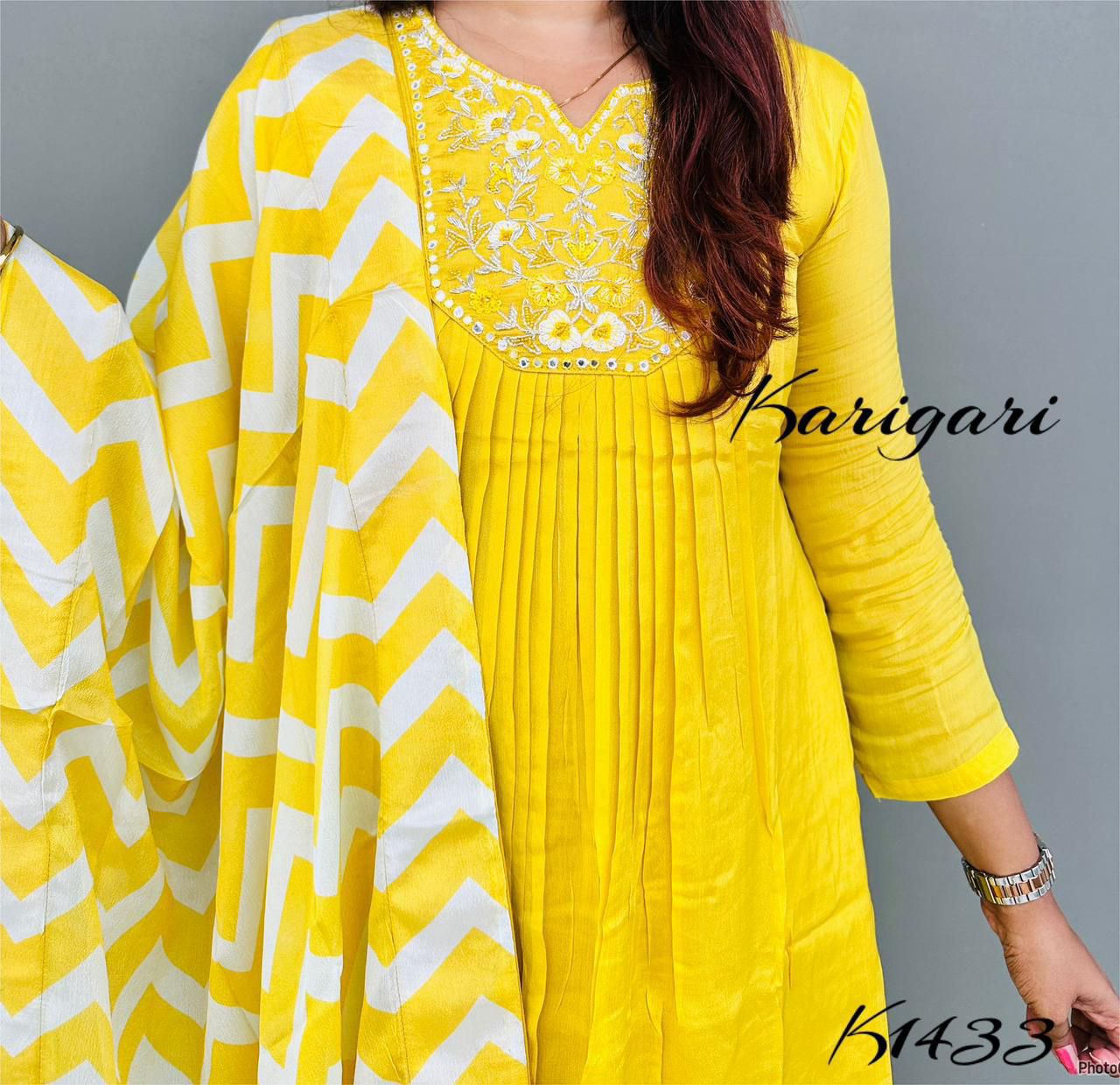 karigari by DKH k1433 Premium silk 3 pc suit set