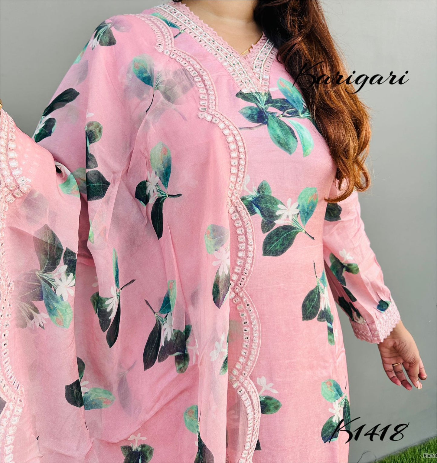 karigari by DKH k1418 Premium pure maslin 3 pc suit set