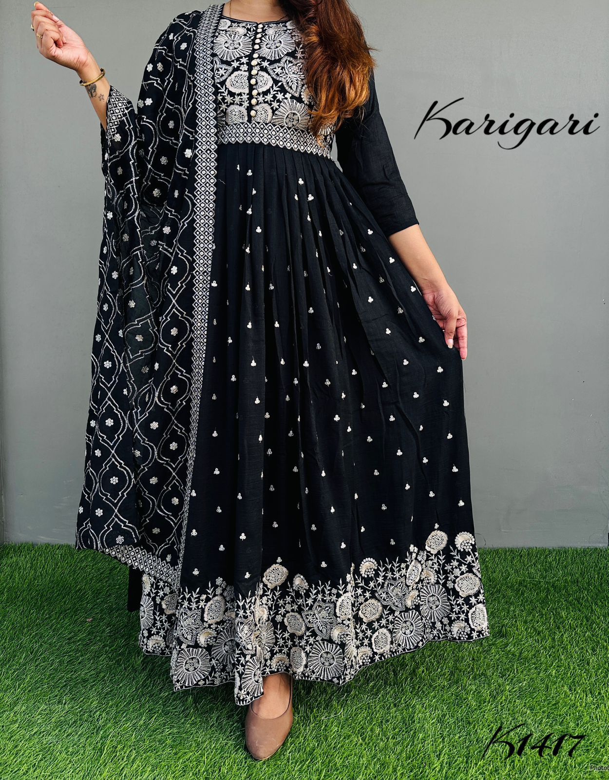 karigari by Dkh k1417 Premium Vichitra silk gown