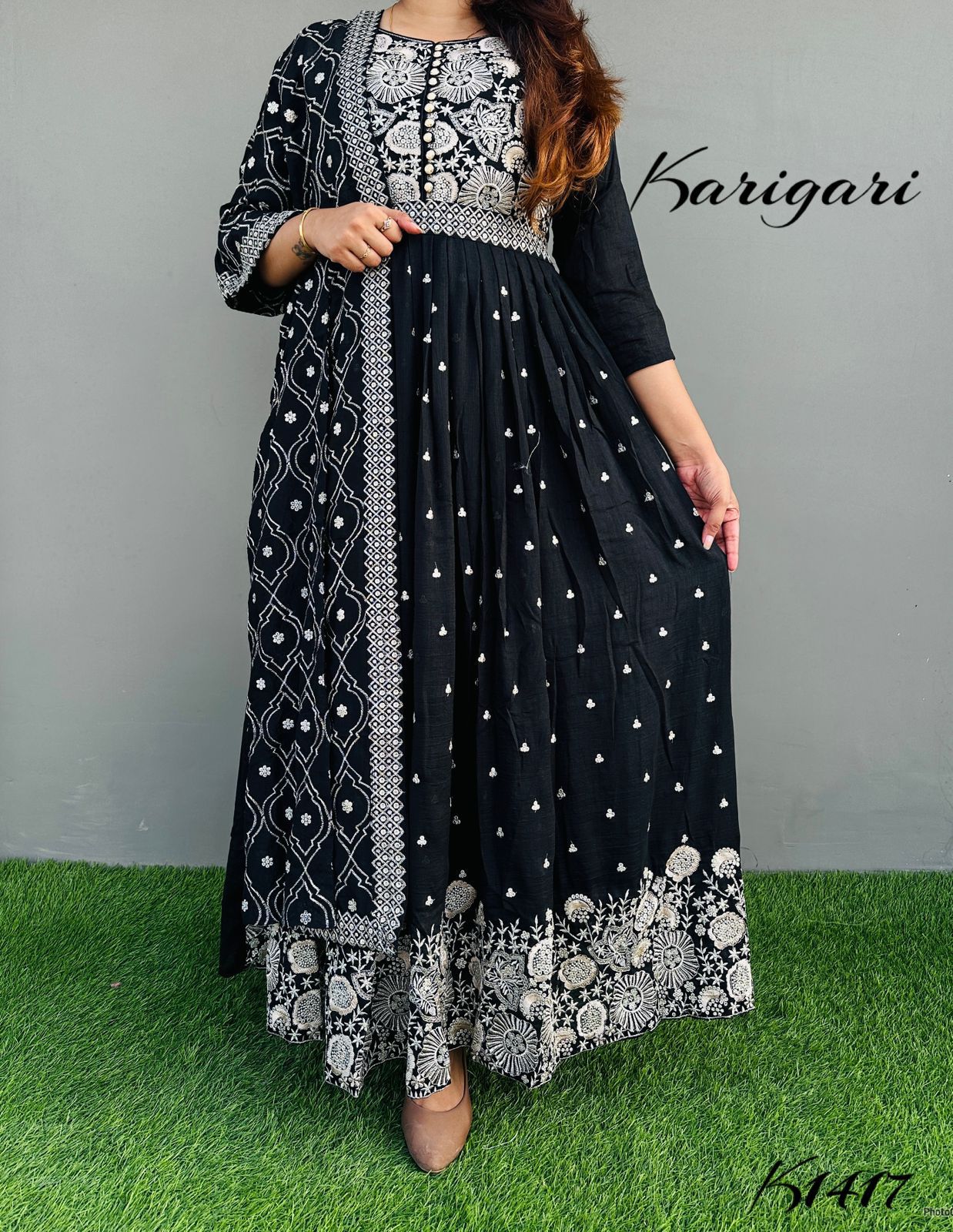 karigari by Dkh k1417 Premium Vichitra silk gown