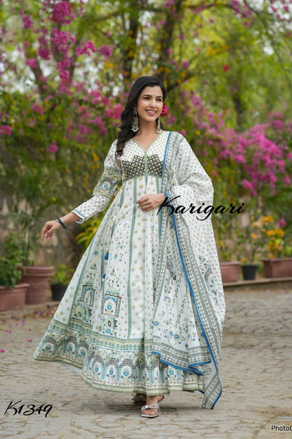 karigari by DKH K1349 Premium cotton anarkali suit