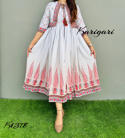 Karigari by DKH k1378  Premium modal fabric beautifully printed flare gown