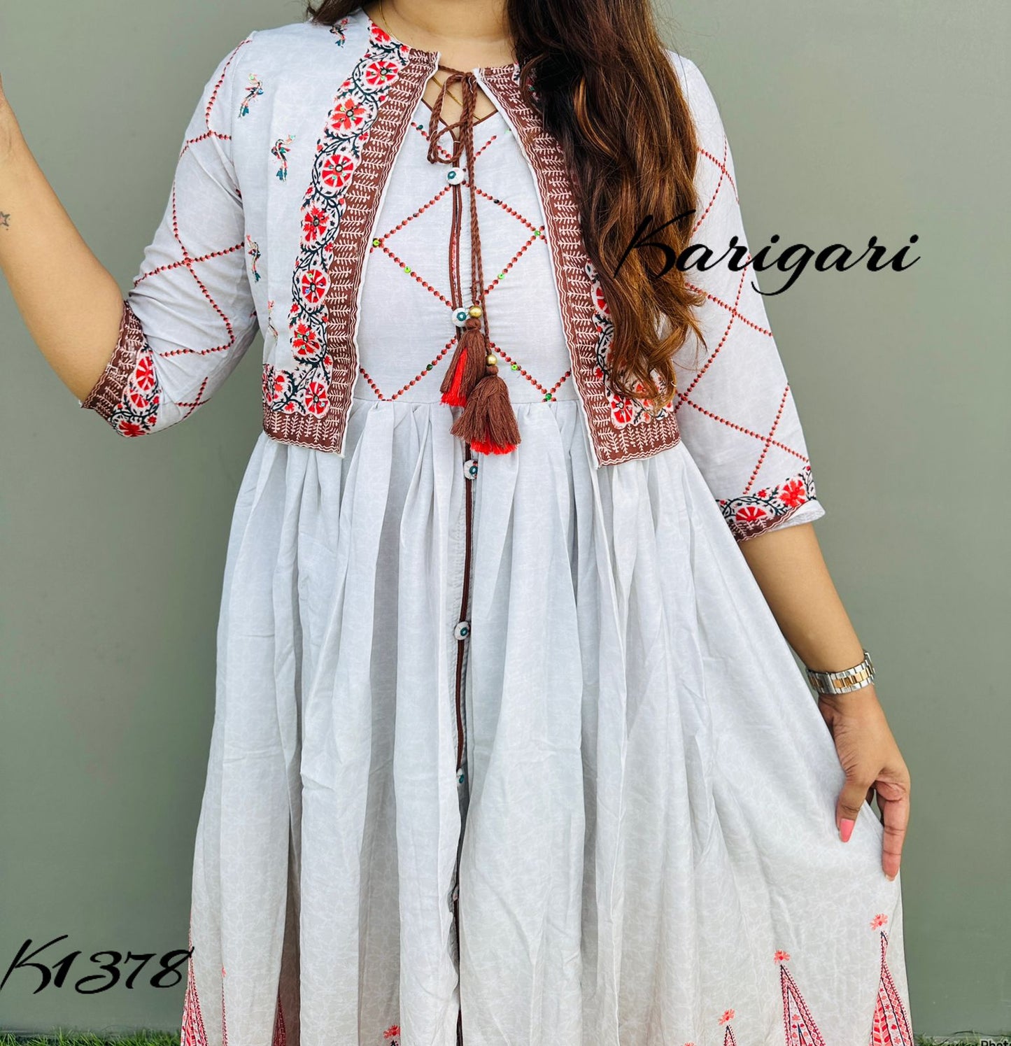 Karigari by DKH k1378  Premium modal fabric beautifully printed flare gown