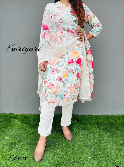 karigari by DKH k1401  Premium butter maslin silk