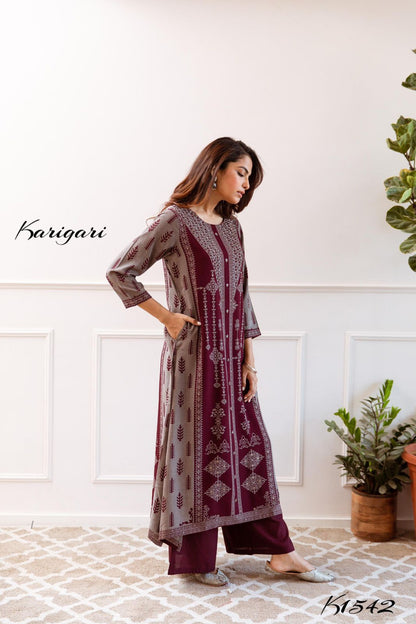 karigari by DKH K1542 Premium German rayon pant set 2 pc