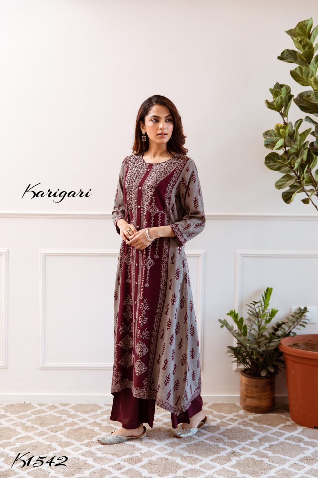 karigari by DKH K1542 Premium German rayon pant set 2 pc