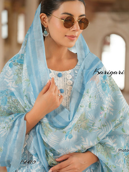karigari by DKH k1470  Premium organza  3 pc suit set