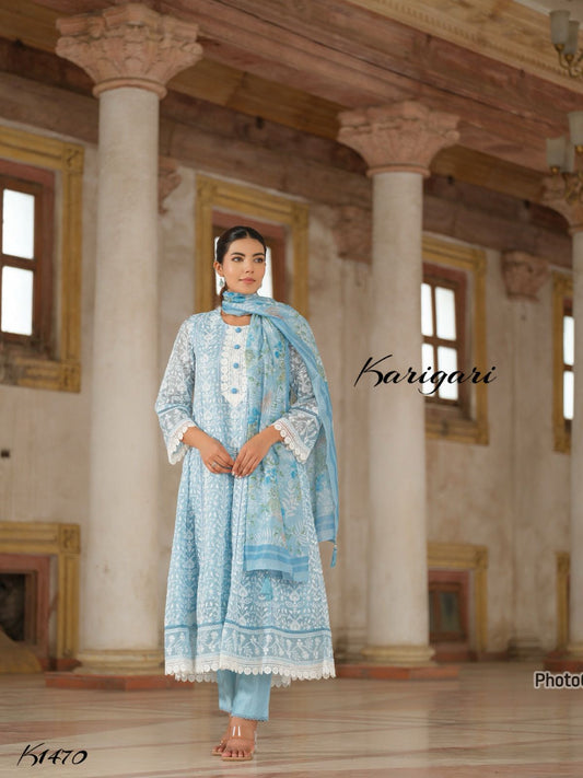karigari by DKH k1470  Premium organza  3 pc suit set
