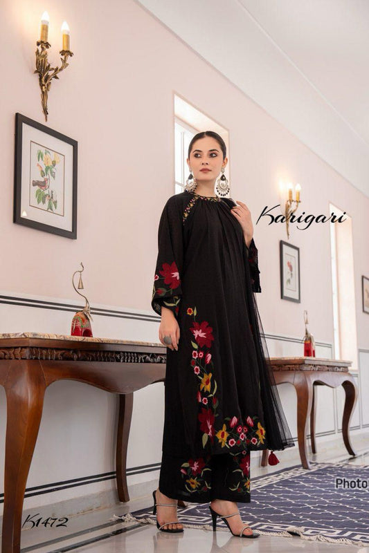 karigari by Dkh k1472 Premium dobby self weaving cotton 3 pc