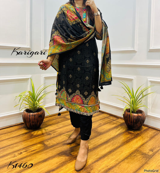 karigari by DKH k1460 Premium modal maslin  3 pc suit set
