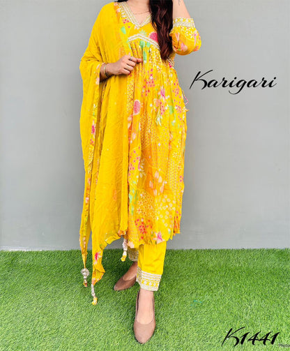 karigari by DKH k1441 Premium pure chinnon
