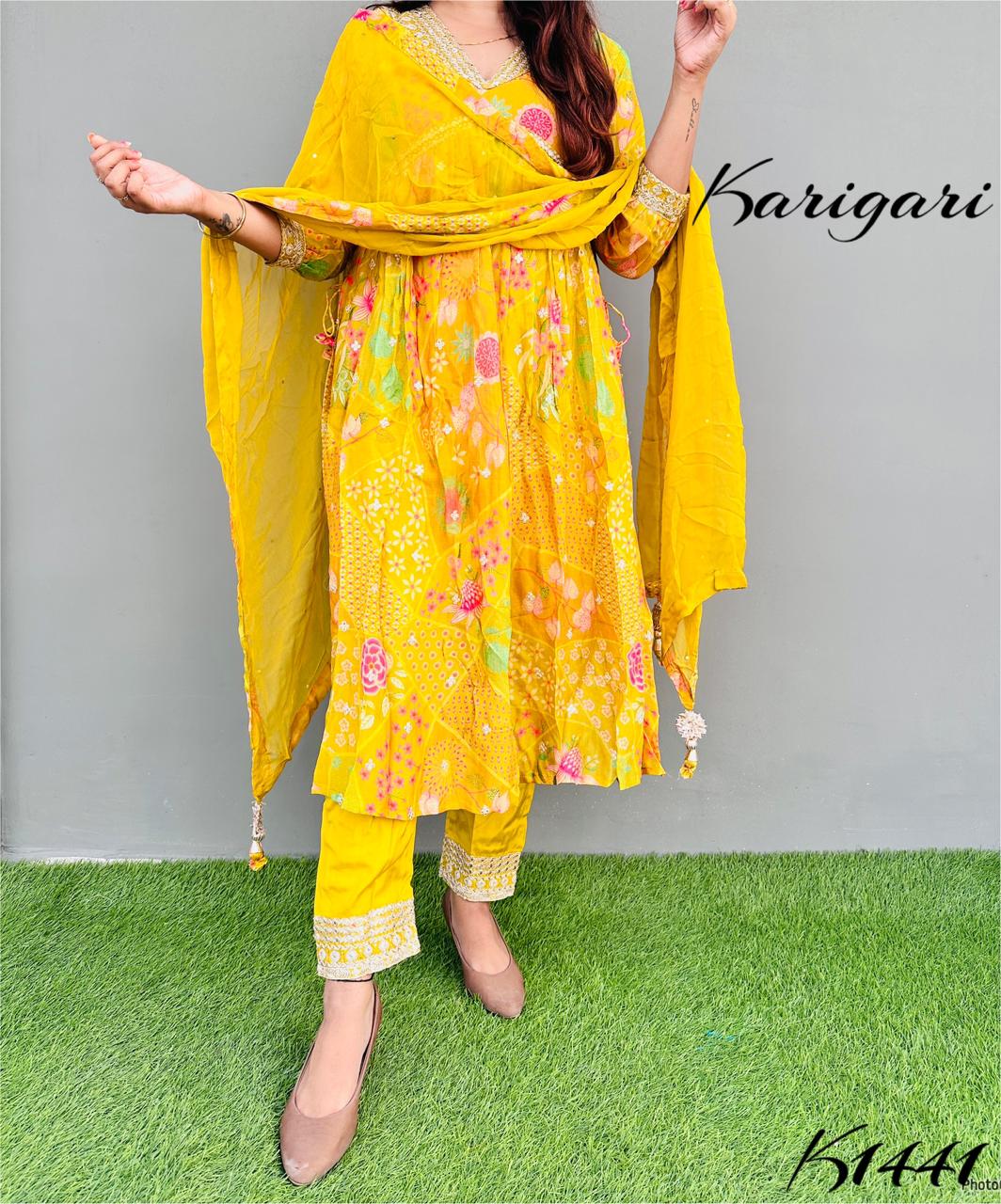 karigari by DKH k1441 Premium pure chinnon