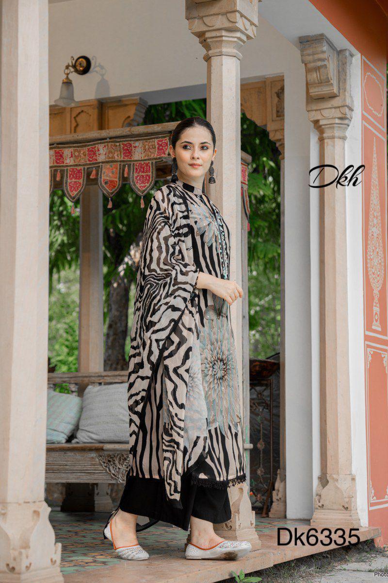 DKH Dk6335  Premium shimmer organza 3 pc suit set