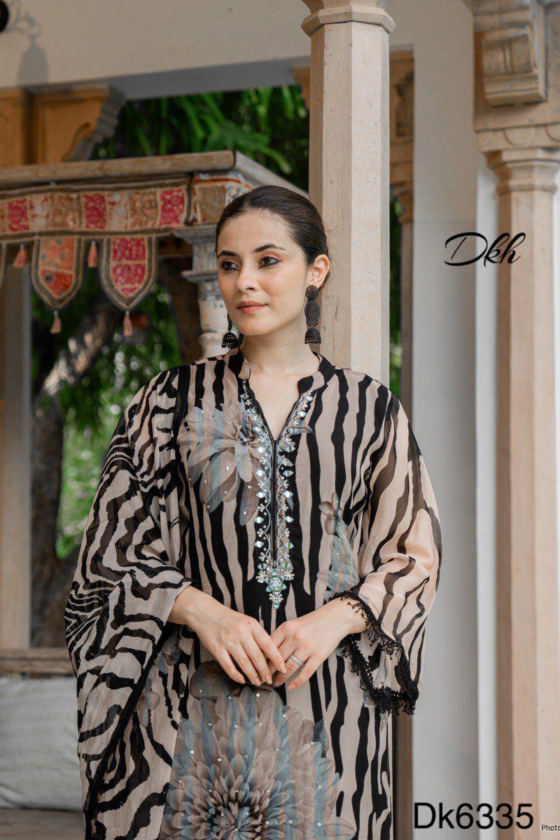 DKH Dk6335  Premium shimmer organza 3 pc suit set