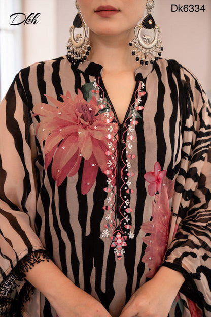 DKH Dk6334  Premium shimmer organza 3 pc suit set