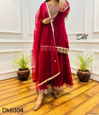 DKH Dk6304 Premium pure viscose fabric 3 pc sharara suit set