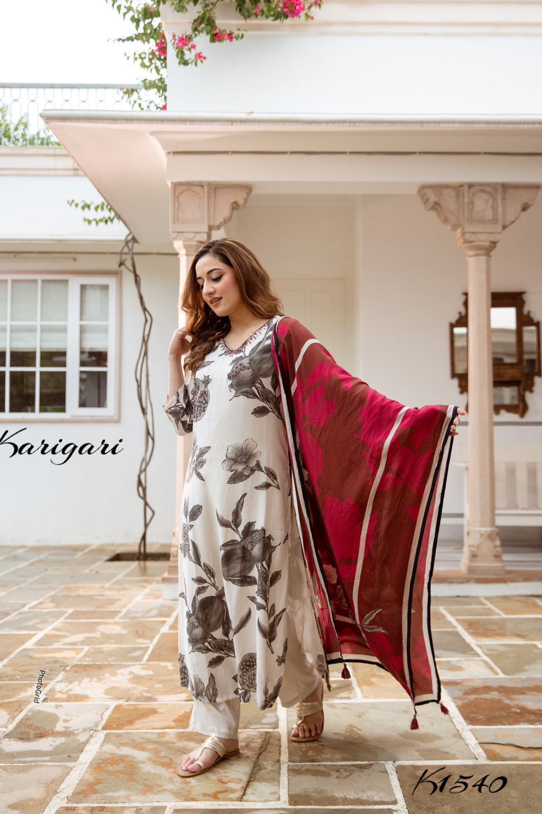 karigari by DKH K1540 Premium viscose muslin 3 pc suit set