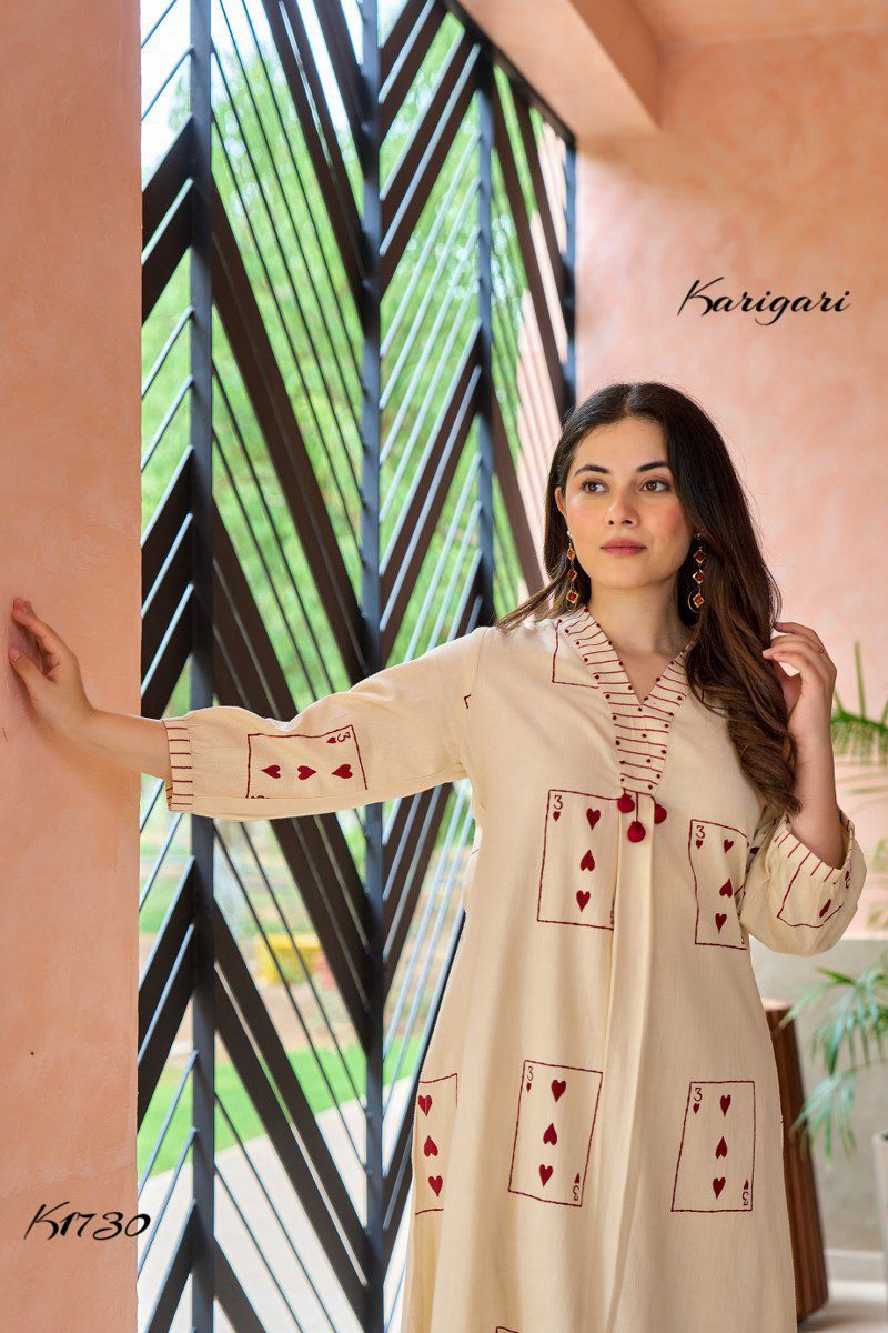 Trendy Cotton 2-Piece Set with Unique Card Print – K1730